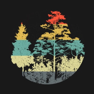 vintage sunset forest trees T-Shirt