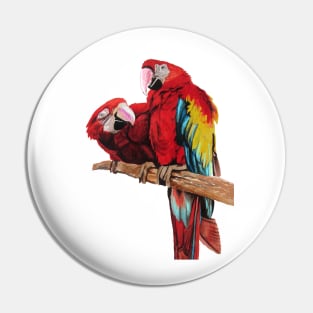 Macaw Watercolor Painting art Pin