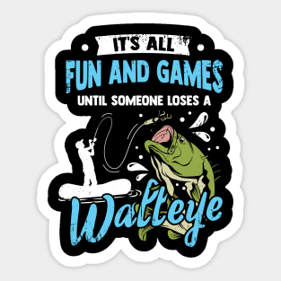 Walleye Funny Fishing Gift Stickers for Sale