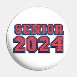 Retro Red tipography Senior 2024 Sport Old Graduation Pin