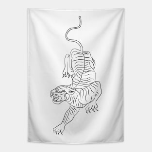 Lineart Tiger Tapestry