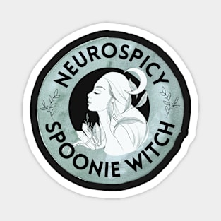 Neurospicy Spoonie Witch Teal Magnet