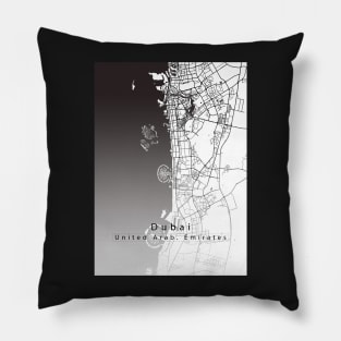 Dubai Arab. Emirates City Map Pillow