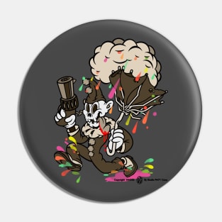 Retro Rainbow Rain Clown Pin