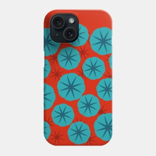 Little  Poppies Blue Flowers Japanese Woodcut Print Shibori Phone Case