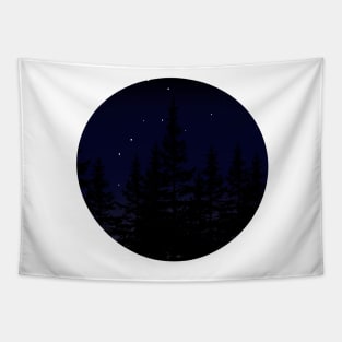 Night Sky Treeline Tapestry