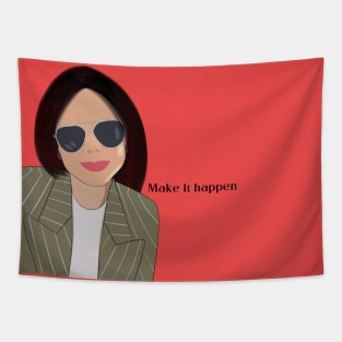 Make it happen Girl portrait Tapestry