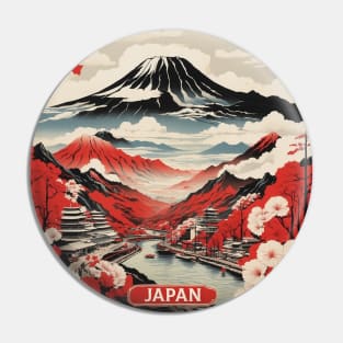 Japan Travel Vintage Tourism Poster Pin