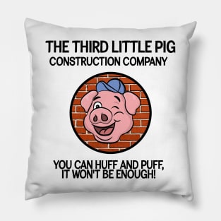 Third little pig construction company three little pigs Pillow