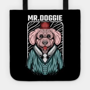Mr Doggie Tshirt Illustration Tote