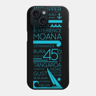 Tangaroa turquoise on black Phone Case