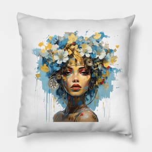 Floral girl Pillow