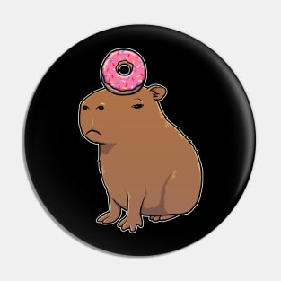 Capybara with a donut on its head Pin