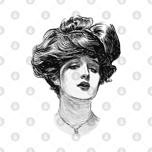 Vintage woman face and hairstyle by Marccelus