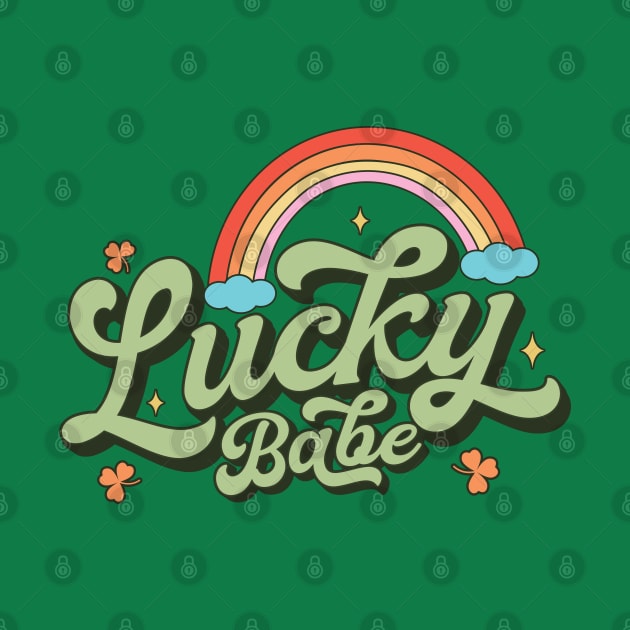 Retro Lucky Babe Rainbow St Patricks Day by Fitastic