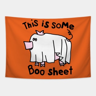 Halloween Pig This is Some Boo Sheet Tapestry