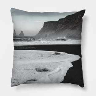 Black Sand Beach Edge Pillow