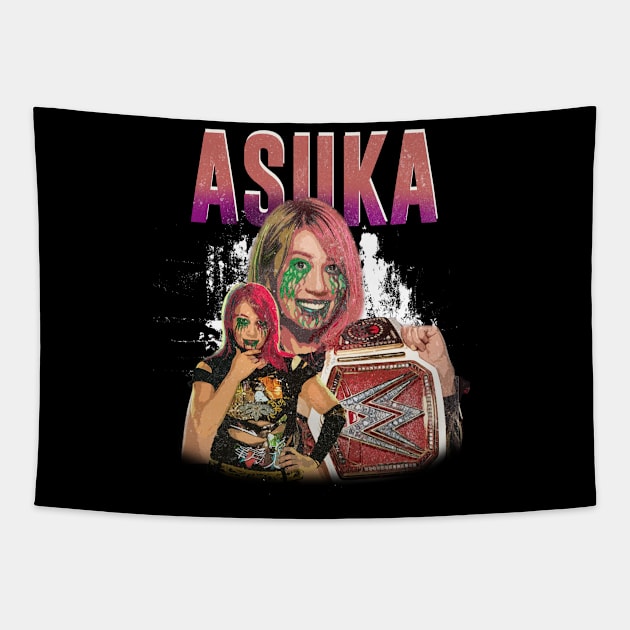 asuka wwe vintage women wrestling Tapestry by Dami BlackTint