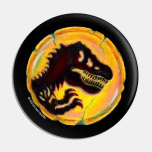 Jurassic World Tyrannosaurus Rex Skull Charcoal Pastel Drawing Pin