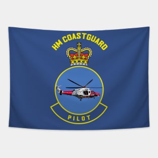 Pilot - HM Coastguard rescue AugustaWestland AW189 helicopter based on coastguard insignia. Tapestry