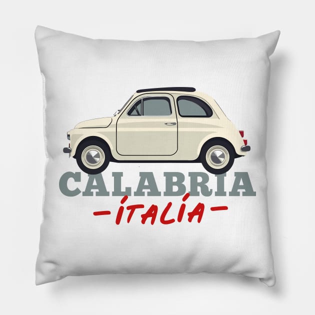 Calabria, Italia - Retro Style Design Pillow by DankFutura