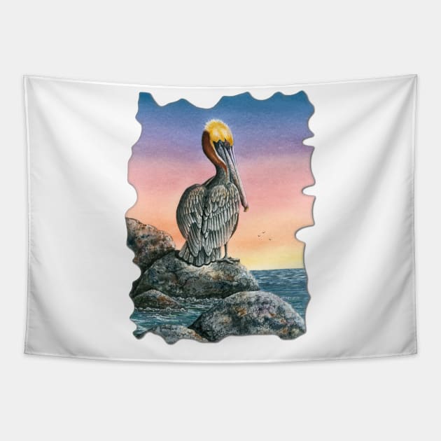 Pelican Tapestry by Dave Bartholet Wildlife Art