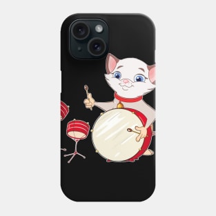 Cool Cat Playing Jazz on Drums Phone Case