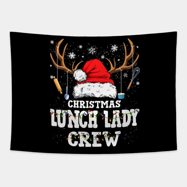 Christmas Lunch Lady Crew Santa Hat Reindeer Xmas Gift Tapestry by Danielsmfbb
