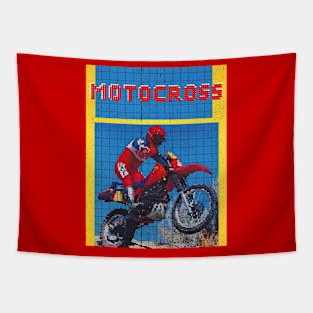 1980's Motocross Pixel Shirt Tapestry