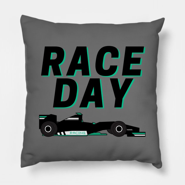 Race Day Formula One Pillow by François Belchior