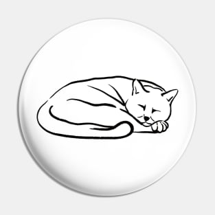 Line drawing of a sleeping cat Pin