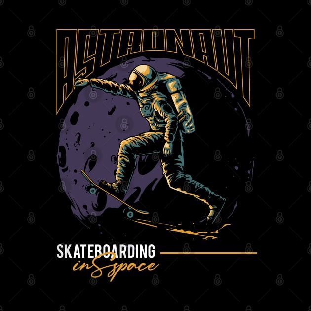 Astronaut Skateboarding by Wagum Std