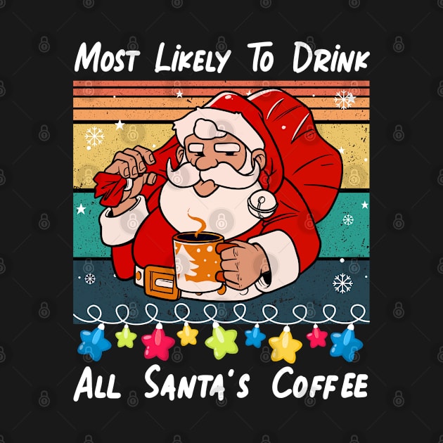 Most Likely To Drink All Santa's Coffee funny Christmas Pajamas by happy6fox