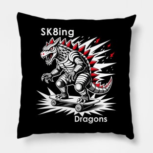 Skating Dragons Pillow