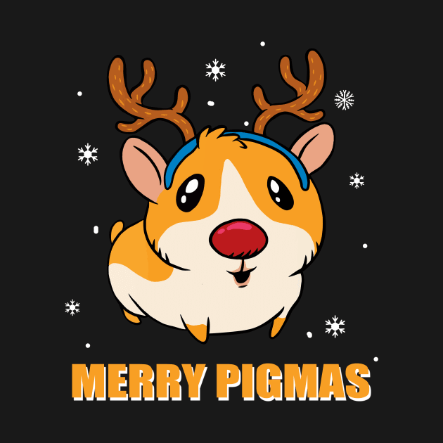 Merry Pigmas Guinea Pig Reindeer Christmas Gift by ROMANSAVINRST