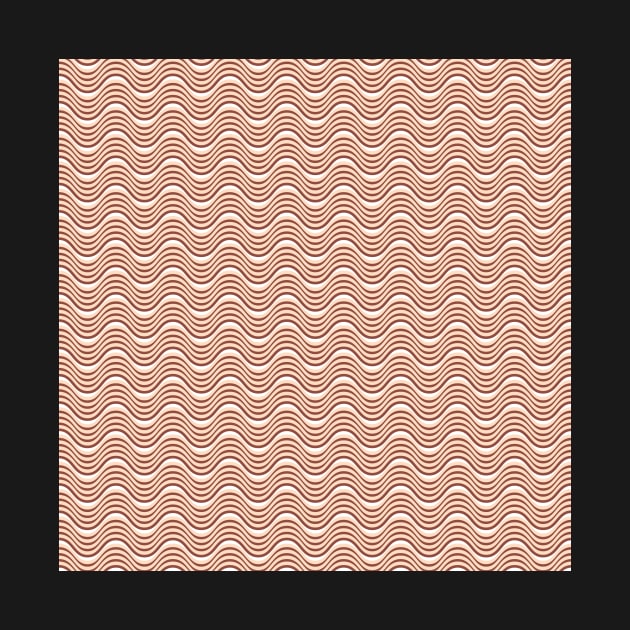 Maroon Beige Wavy Lines Repeat Pattern by 2CreativeNomads