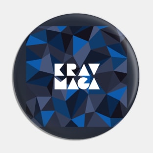 Krav Maga Blue Geometric Blocks Pin