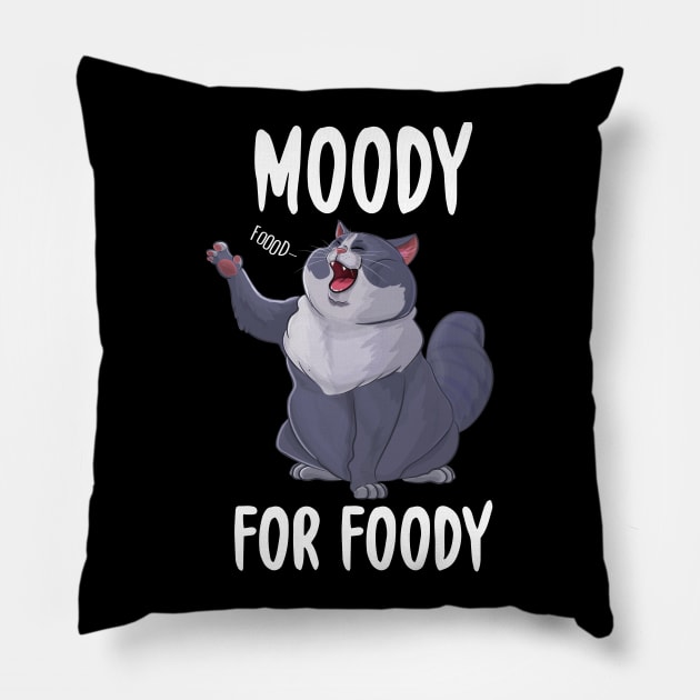 Moody For Foody Fat Cat Pillow by Eugenex