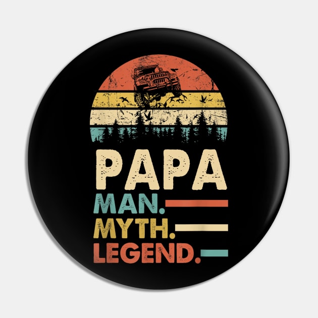 Papa Man Myth Legend Vintage Jeep For Mens Dad Father's Day Jeep gift Pin by David Darry