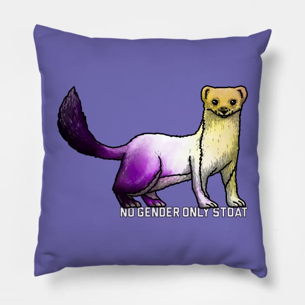 No Gender Only Stoat Pillow by Art by Veya