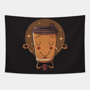 Yoga Coffee Pose Tapestry