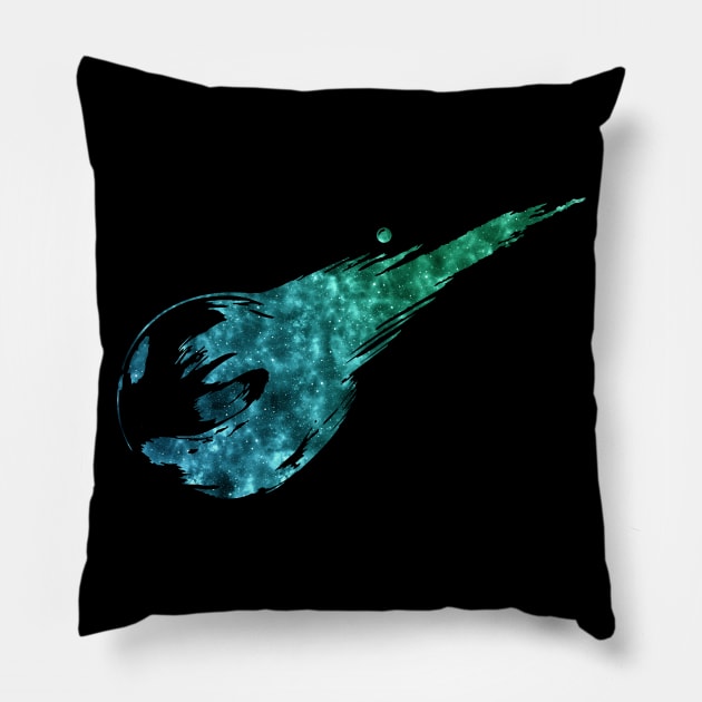 Final Fantasy 7 - Meteor Logo (Galaxy Design) Pillow by Kamurata