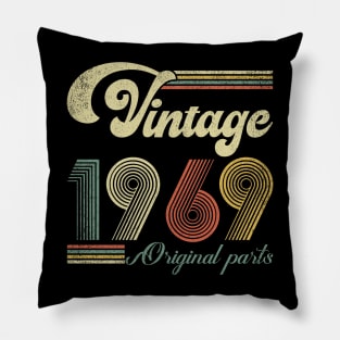 Retro Vintage 1969 55th Birthday Gift Men Women 55 Years Old Pillow