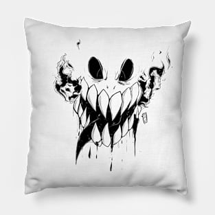 Negative Monster ( Black ) Pillow