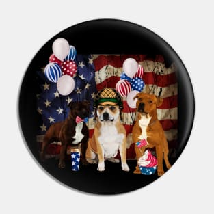 The  4th of July with dogs and flag Pin