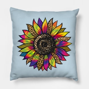 Vibrant Blooms the Tie Dye Sunflower Pillow