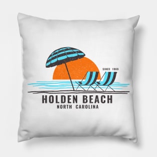 Sitting by Shore at Holden Beach, NC Pillow