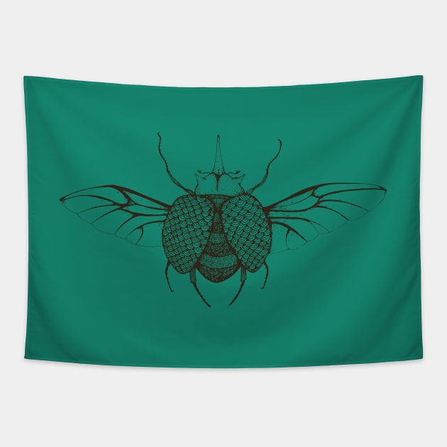 Rhino Beetle Tapestry by Freja