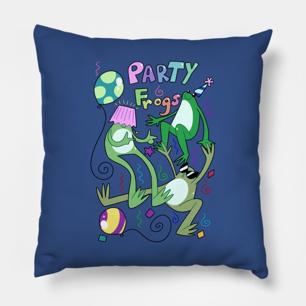 Party Frogs Pillow by saradaboru