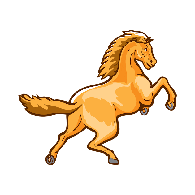 Colt Horse Prancing Rear Isolated Retro by patrimonio